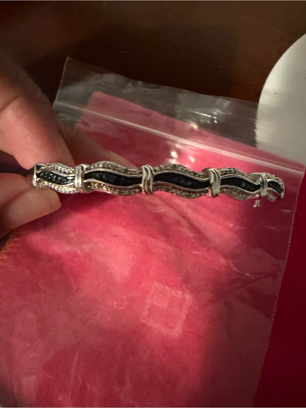 Vintage JCP 925 Silver Wavy Link Bracelet, earrings, and necklace